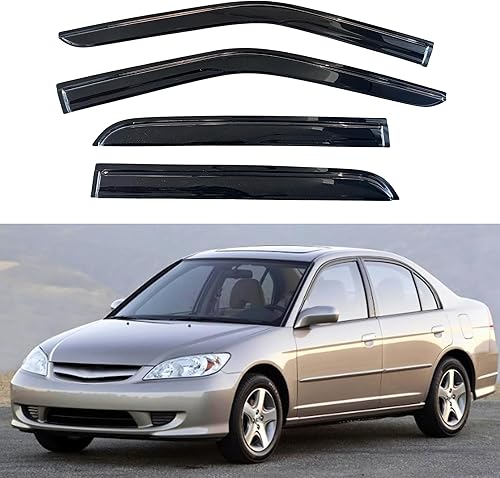 Miniatura 357 de KPY Moldura deflectora de viento con protección contra la lluvia compatible con Mazda 6 Sedan 2004-2013, 4 unidades, para ventana lateral