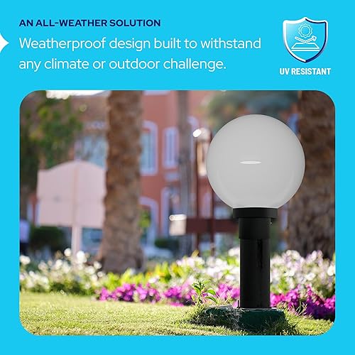 Miniatura 5 de KastLite Accesorio de iluminación combinado de poste de lámpara  Lente acrílica transparente de 10 pulgadas con instalador negro y montaje de