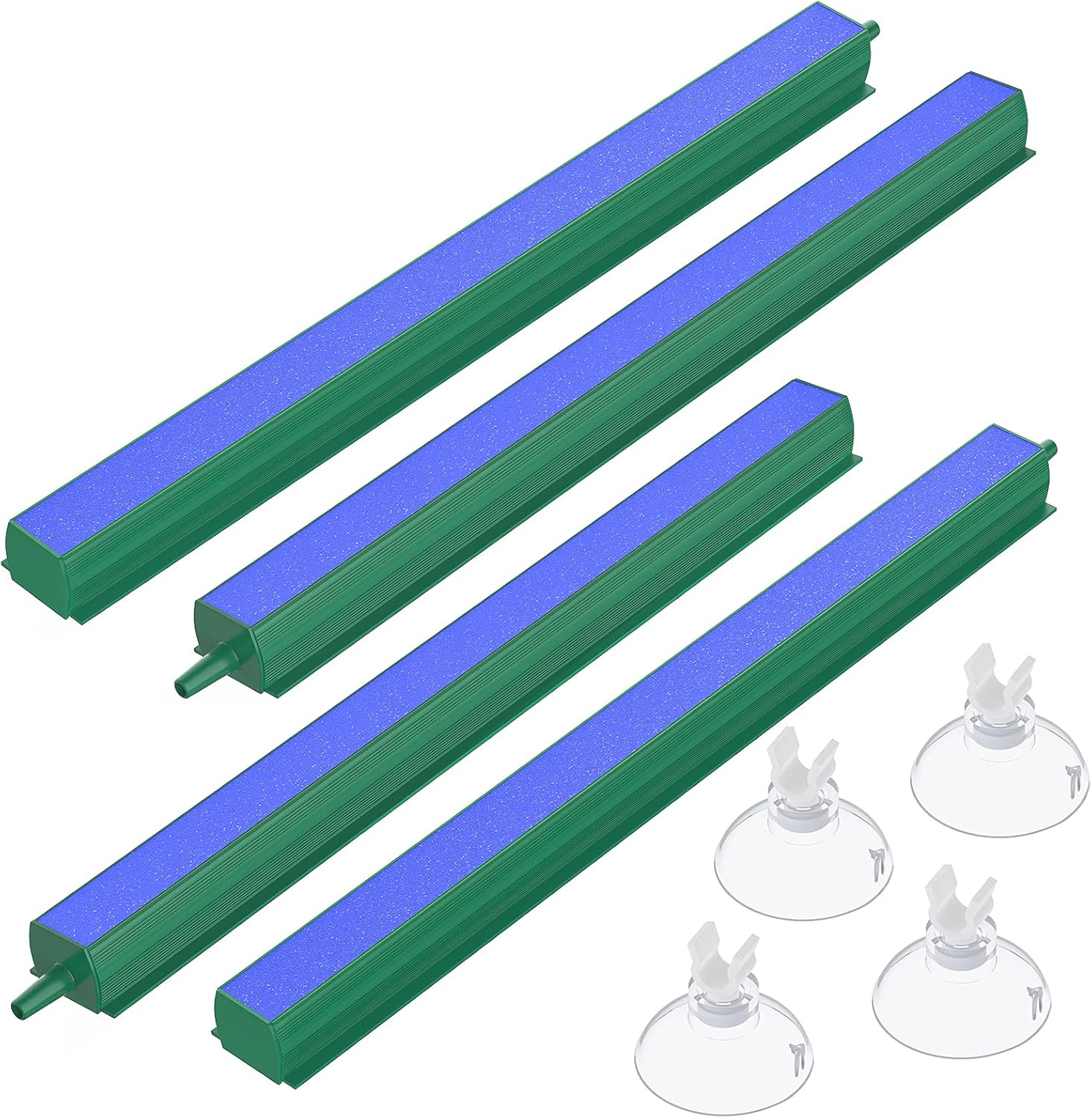 Pawfly 8 Inch Aquarium Air Stone Bar Bubbler 4 Pack - Square Oxygen Diffuser with Suction Cups for Fish Tanks & DWC Systems