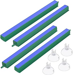 Pawfly 8 Inch Aquarium Air Stone Bar Bubbler 4 Pack - Square Oxygen Diffuser with Suction Cups for Fish Tanks & DWC Systems
