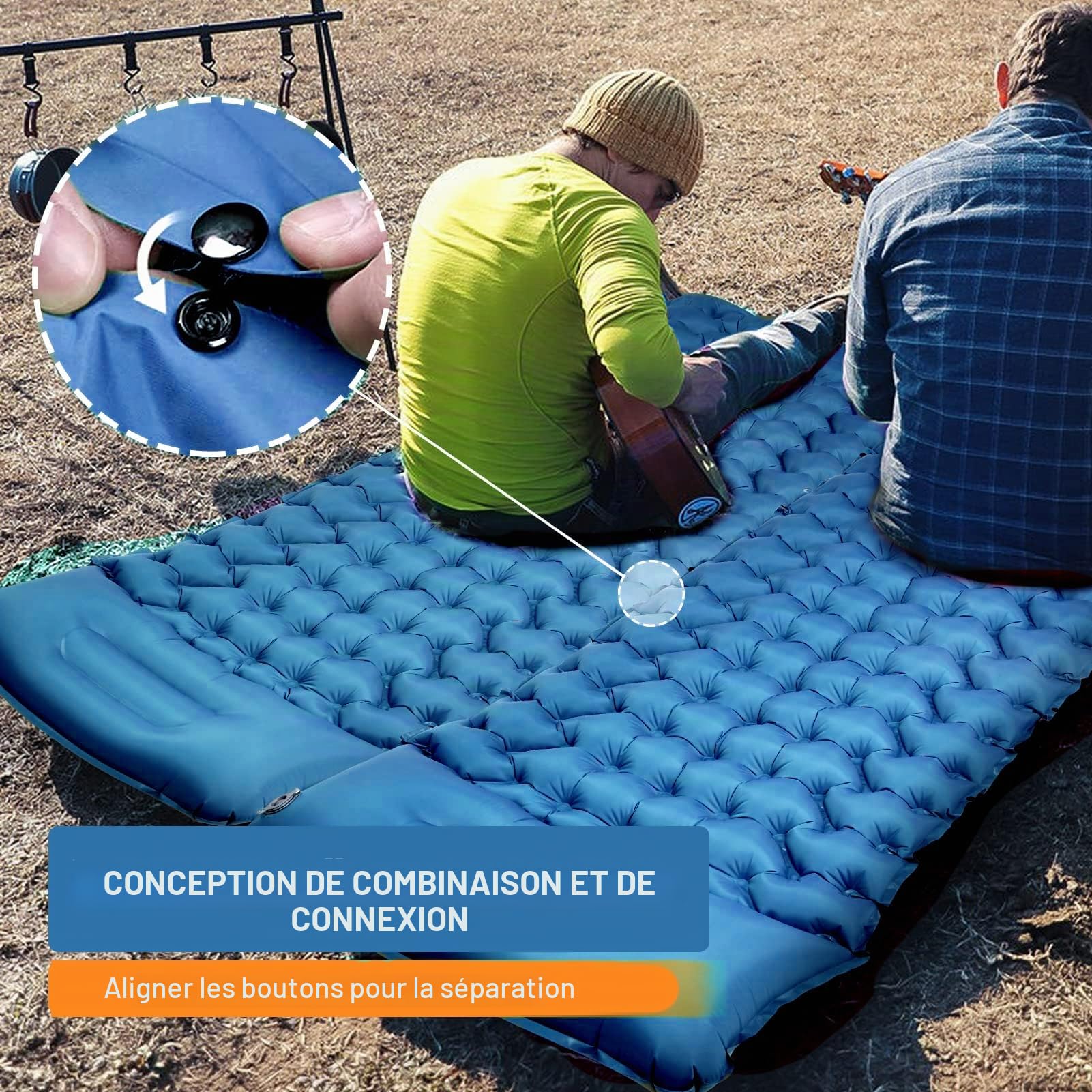 CALIYO Matelas de Camping Autogonflant – Matelas Pneumatique épais avec Pompe à Pied, Ultraléger et Imperméable | Oreiller Intégré, Compact pour L'extérieur, La Randonnée, Les Tentes et Les Voyages