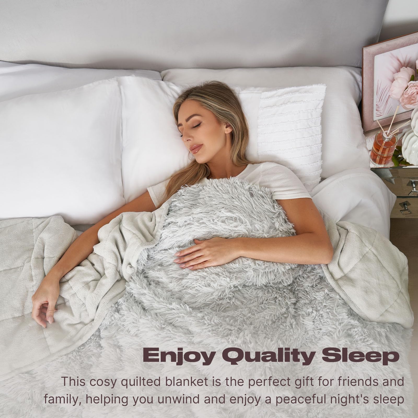 Sienna Verstellbar, Polyester, Silbergrau, 125 x 180cm, 6kg(13lb)