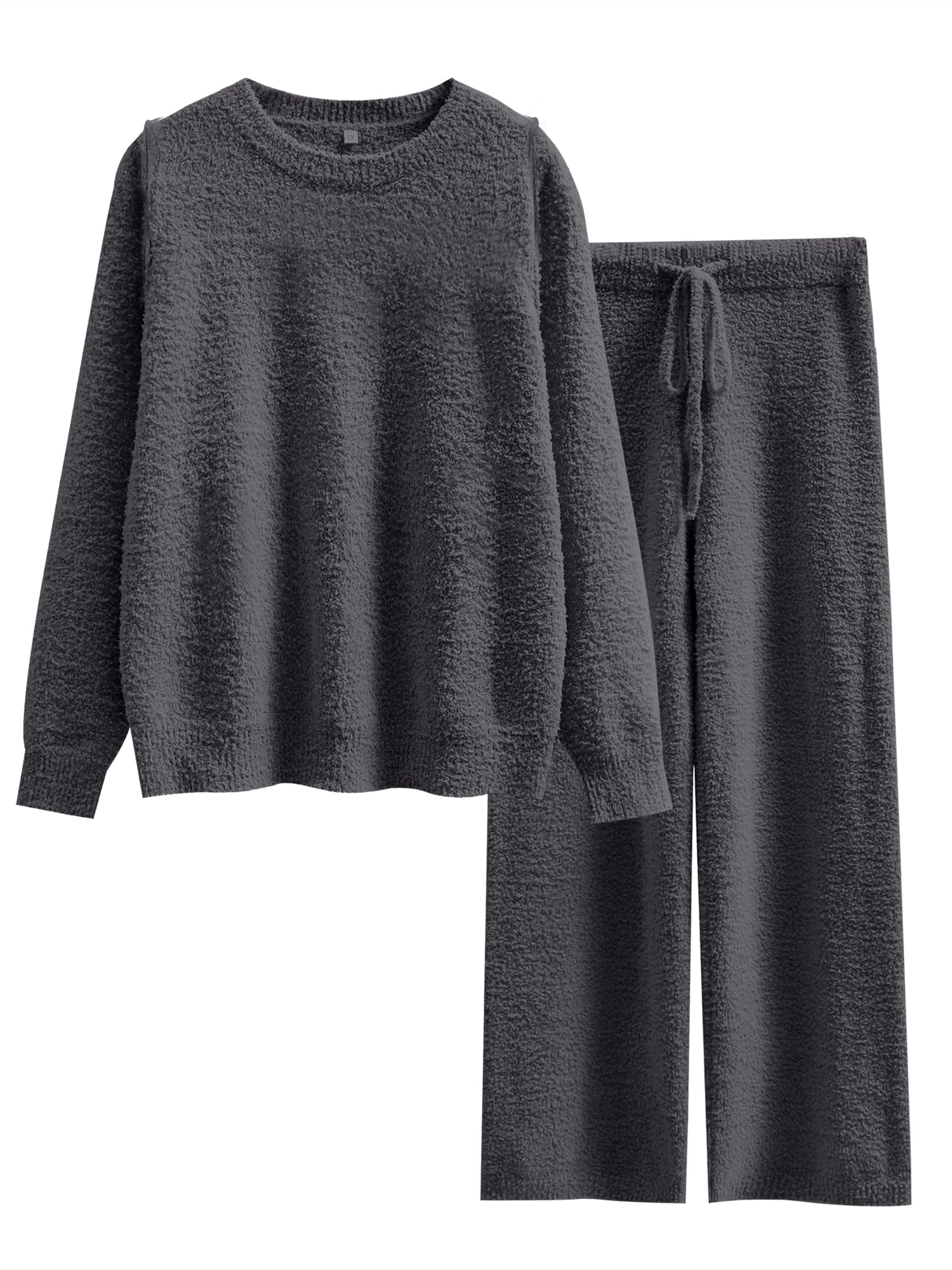 ANRABESS Lounge Sets for Women Fuzzy Fleece Pajama Set