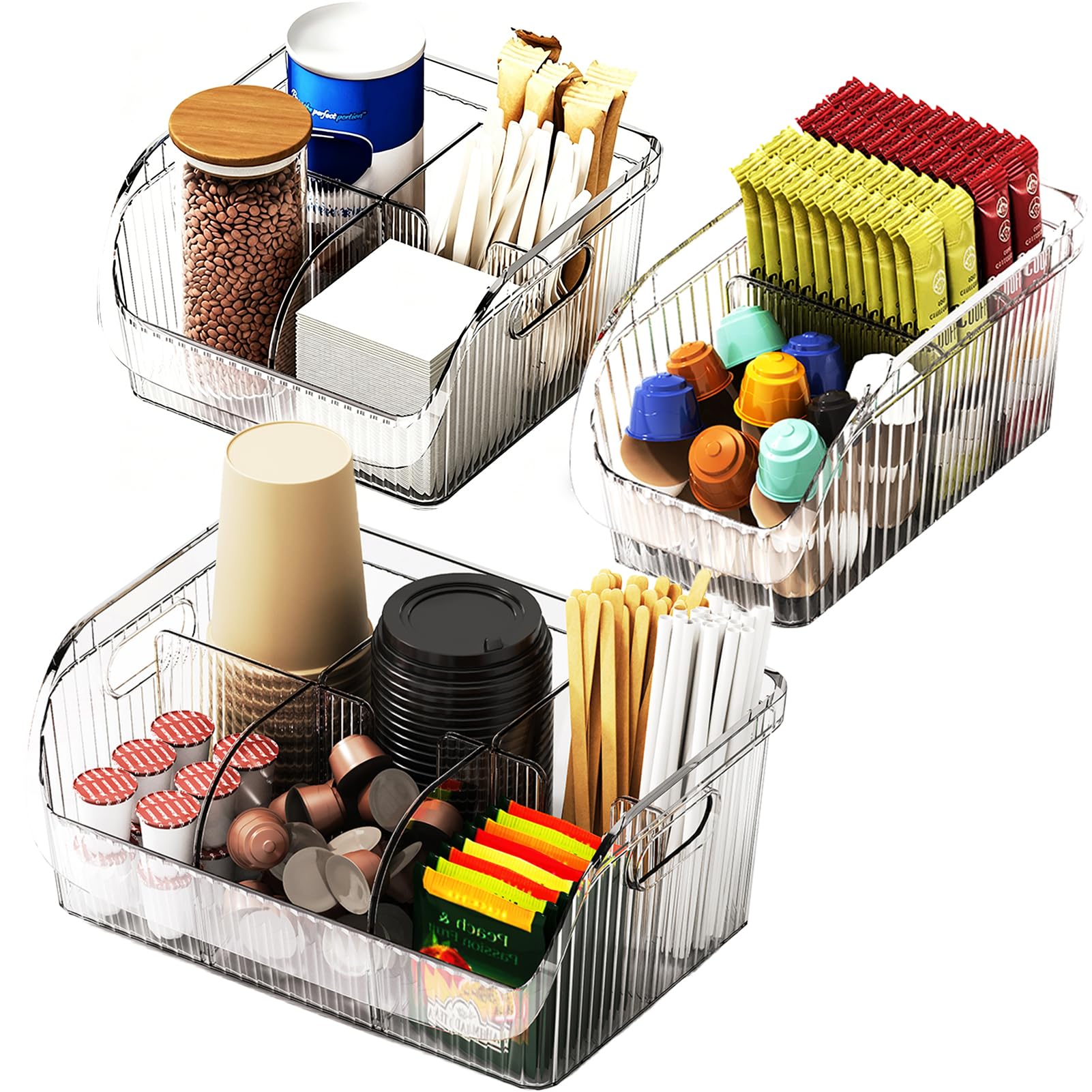 Organiseur de station de café transparent pour créer un coin douceur chaleureux