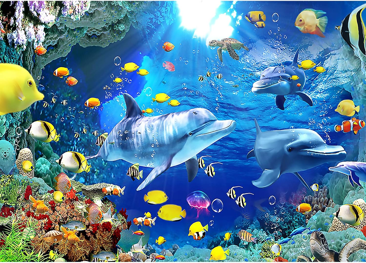 GamePath 500 Piece Ocean Jigsaw Puzzle for Adults Kids - Unique Underwater Tropical Marine Life