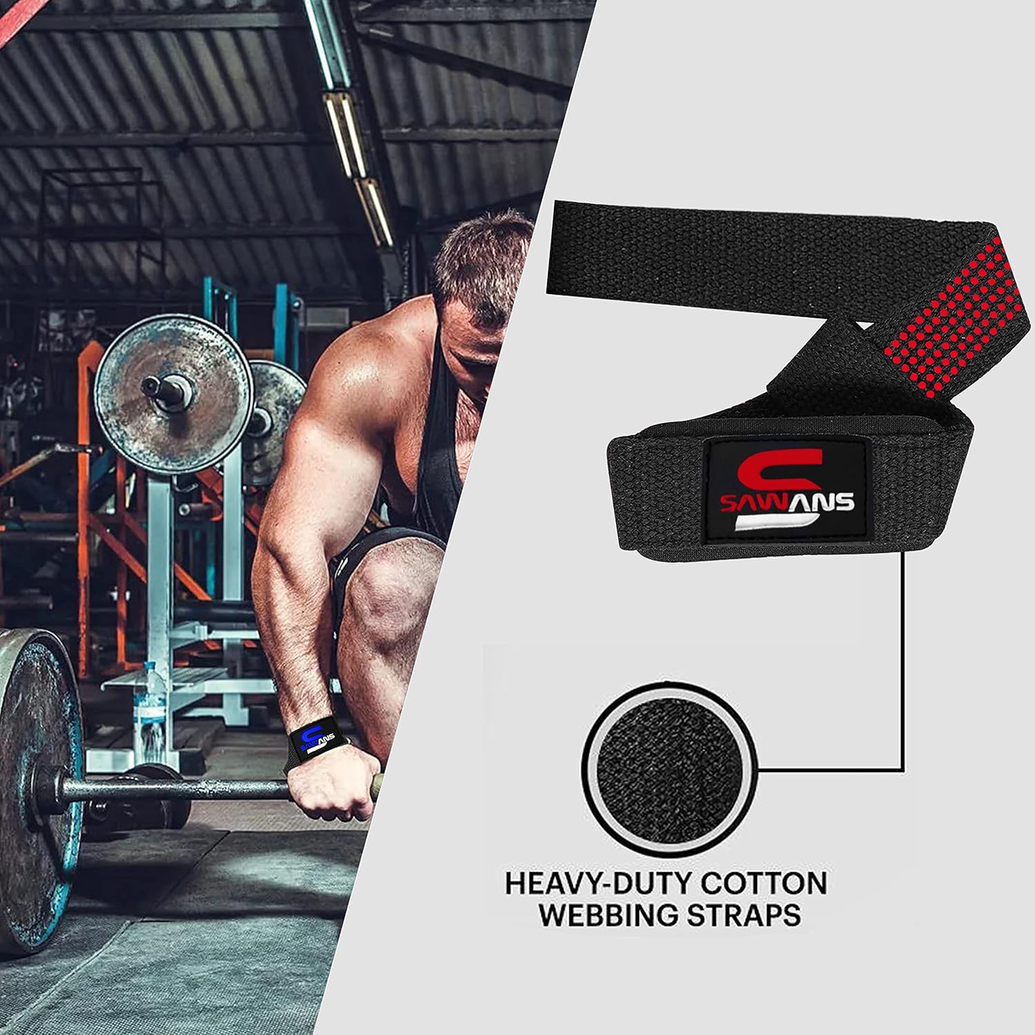 Weight Lifting Straps Neoprene Padded Bodybuilding Strength Training