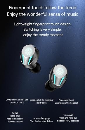 2024 Version True Wireless Bluetooth Earbuds with Charging Case Compatible with Apple & Android, Dual Connect, Built-in Microphone, Stereo Sound in-Ear Bluetooth Headphones Headset - Model 48