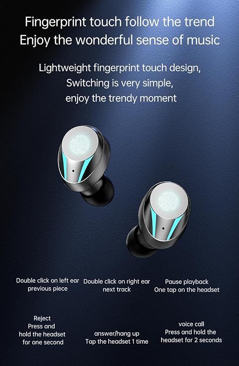 2024 Version True Wireless Bluetooth Earbuds with Charging Case Compatible with Apple & Android, Dual Connect, Built-in Microphone, Stereo Sound in-Ear Bluetooth Headphones Headset - Model 48