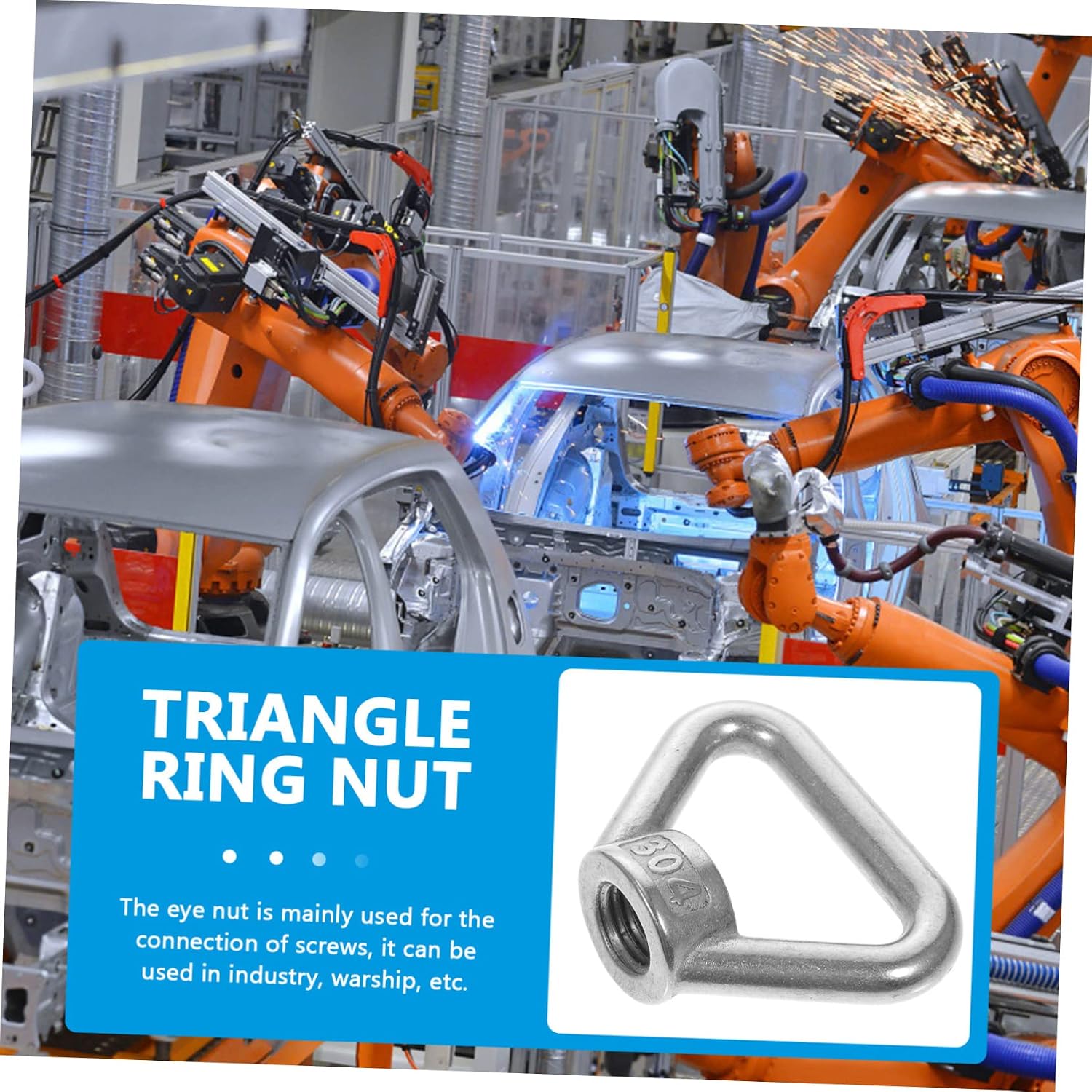 MAGICLULU Threaded Eye Nut Fastener Stainless Steel for Lifting Heavy-Duty Nut for Cargo Transport and Secure Hanging Resistant for Outdoor Use