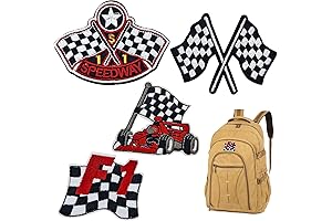 4 PACK Checkered Racing Flag Patches