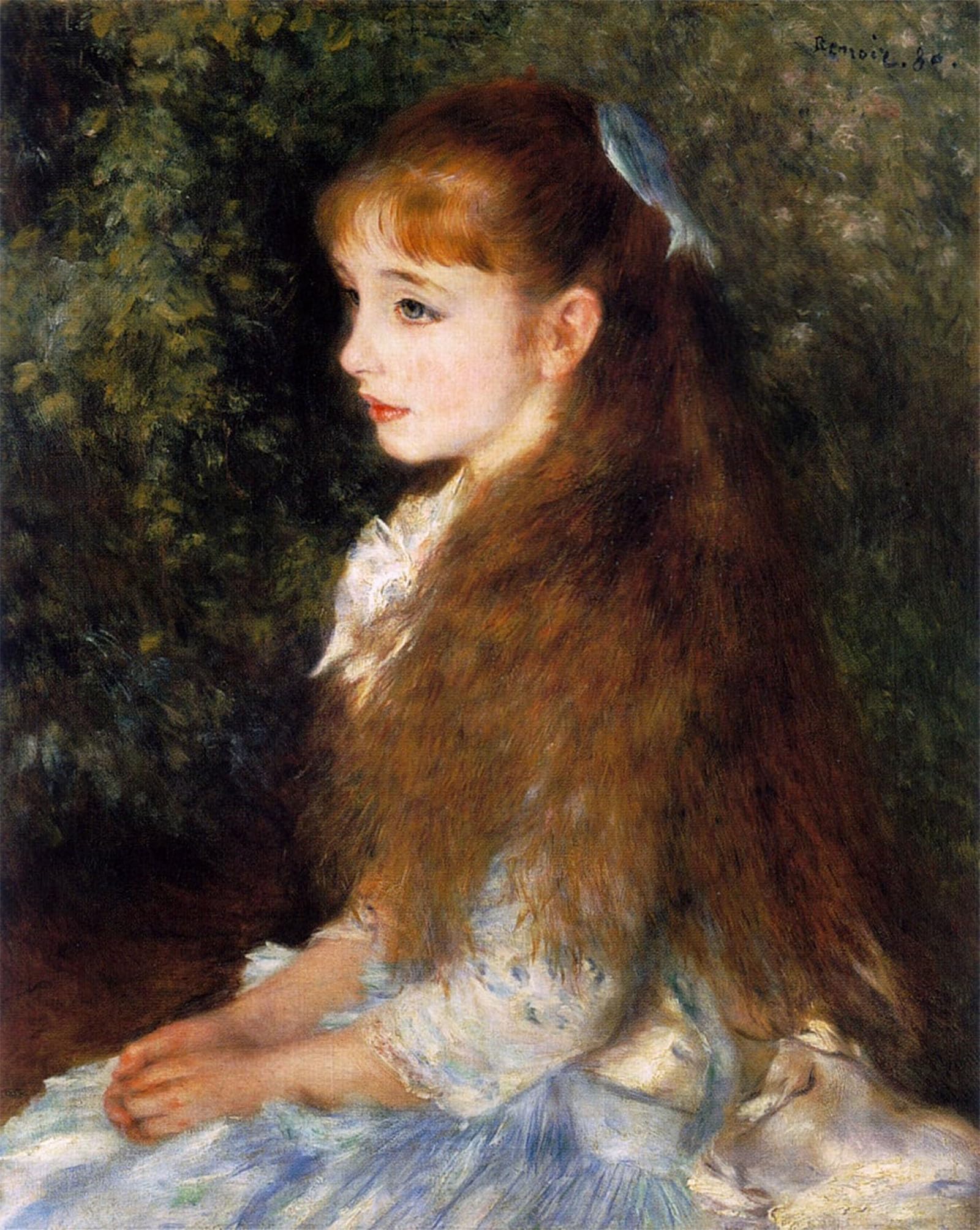 POSTERIIk Vintage Classic Picture Landscape Artwork Mlle Irene Cahen Danversnenglish Mlle Irene Cahen Danversn by Pierre Auguste Renoir Portrait Canvas Painting for Office Home Decor 60x90cm