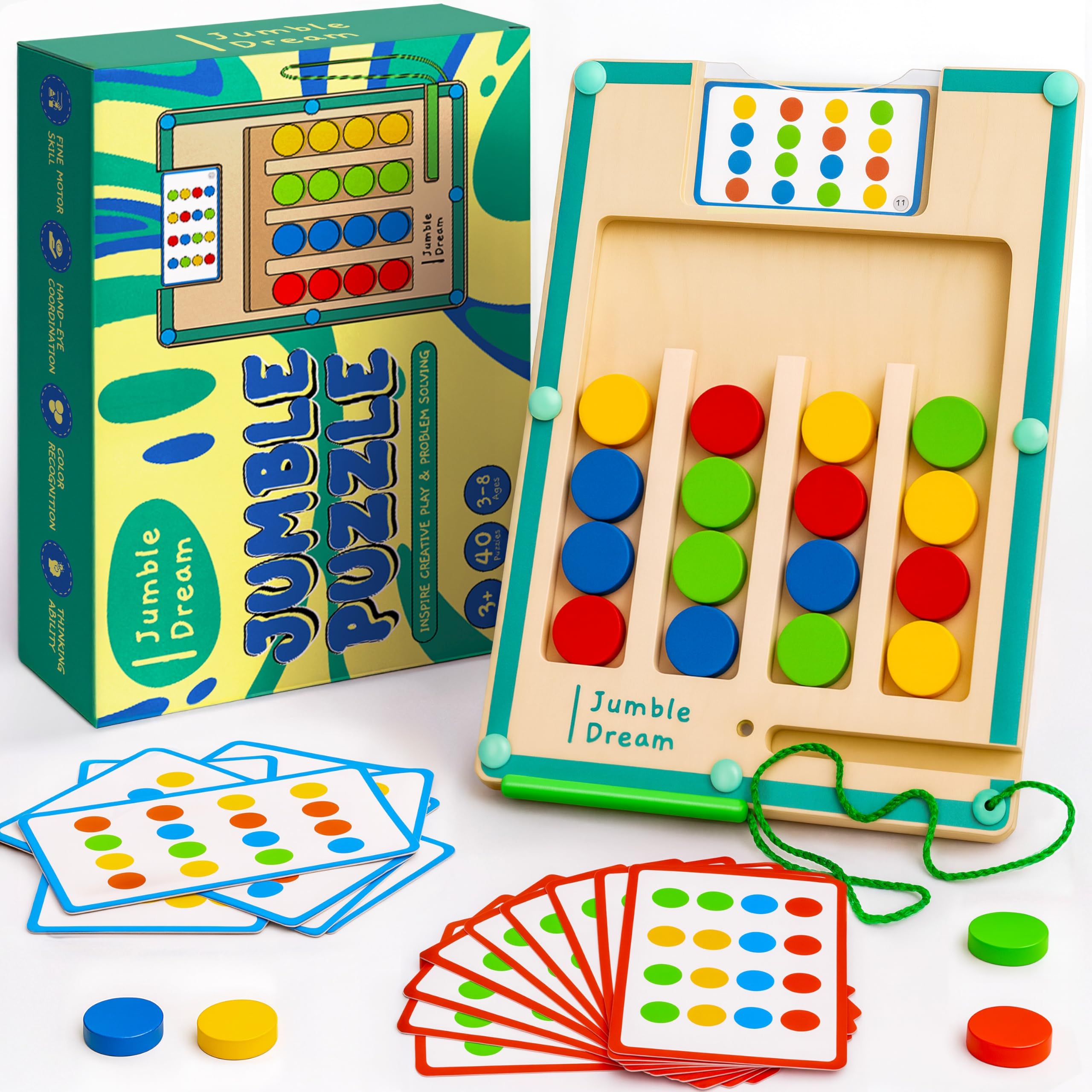 Jumble Magnetic Maze Puzzle Game - Montessori Toys for 3+ Year Old - Educational & Sensory toys for 3 4 5 6 7 year old - Autistic toys Color Matching Maze to Develop Skills & Have Fun  8" x 6"