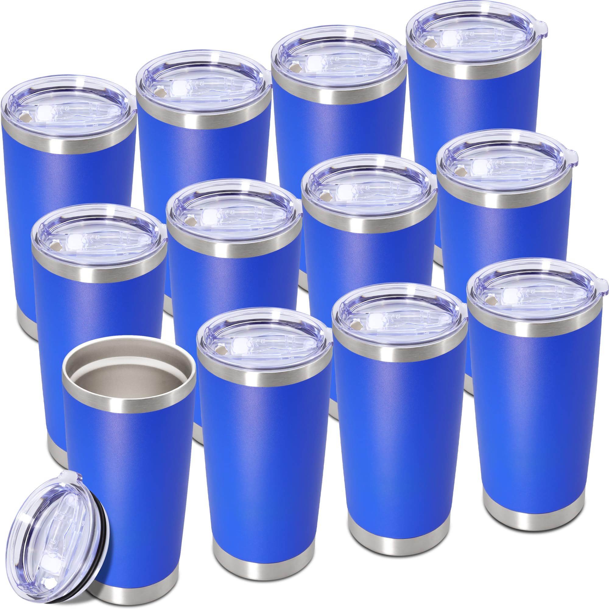 20oz Tumbler Insulated Tumblers Vacuum Coffee Mug with Lid Dark Blue 12Pack