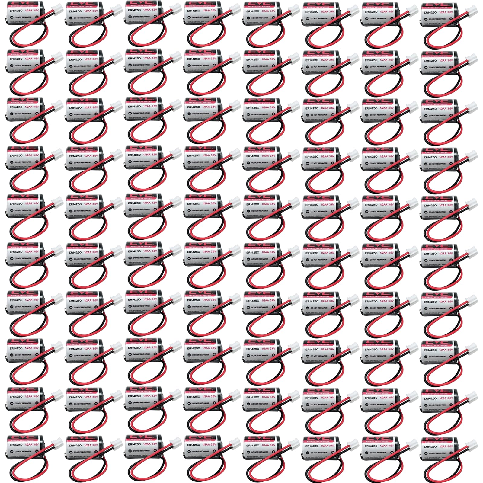 80-Pack EVE ER14250 1200mAh 3 6V with White Plug Non-Rechargeable Lithium Battery Compatible with EVE ER14250 1 2