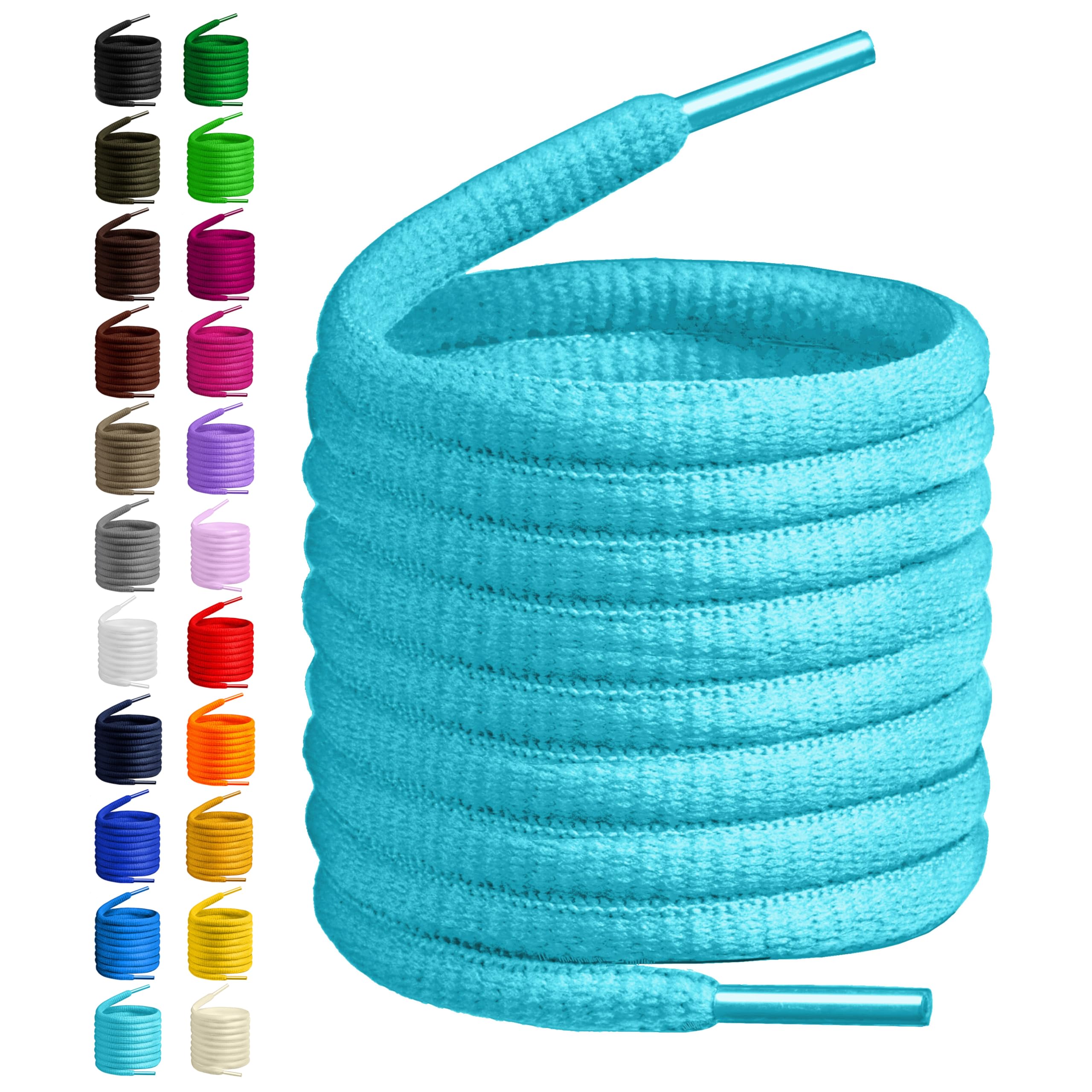 Birch Oval Shoelaces 27 Colors Half Round 1/4" Shoe Laces 4 Different Lengths
