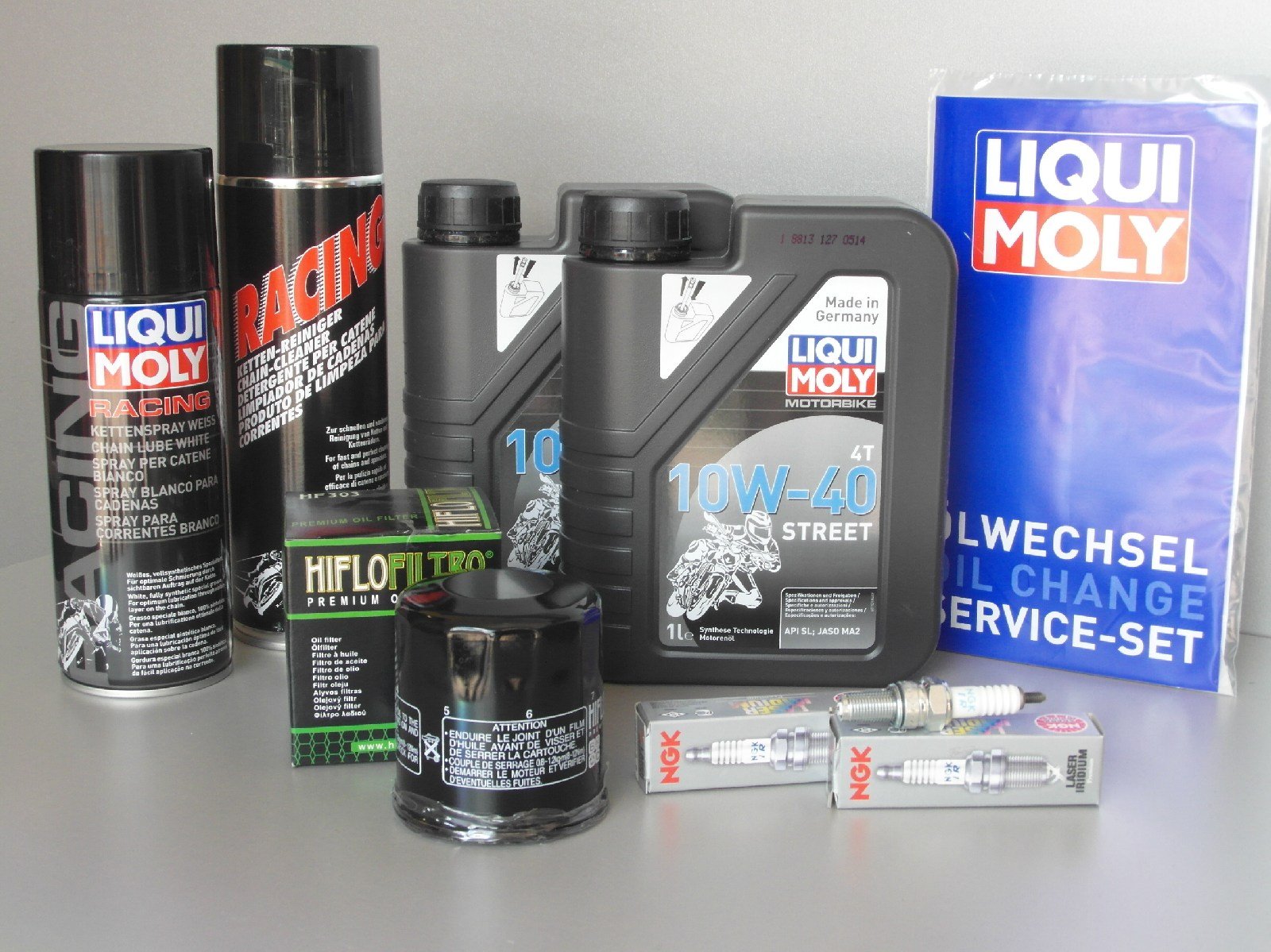 Mantenimiento – Set Kawasaki ER de 6 N Bj 09 – 12, con oelfilter, Bujía, cadena grasa, aceite
