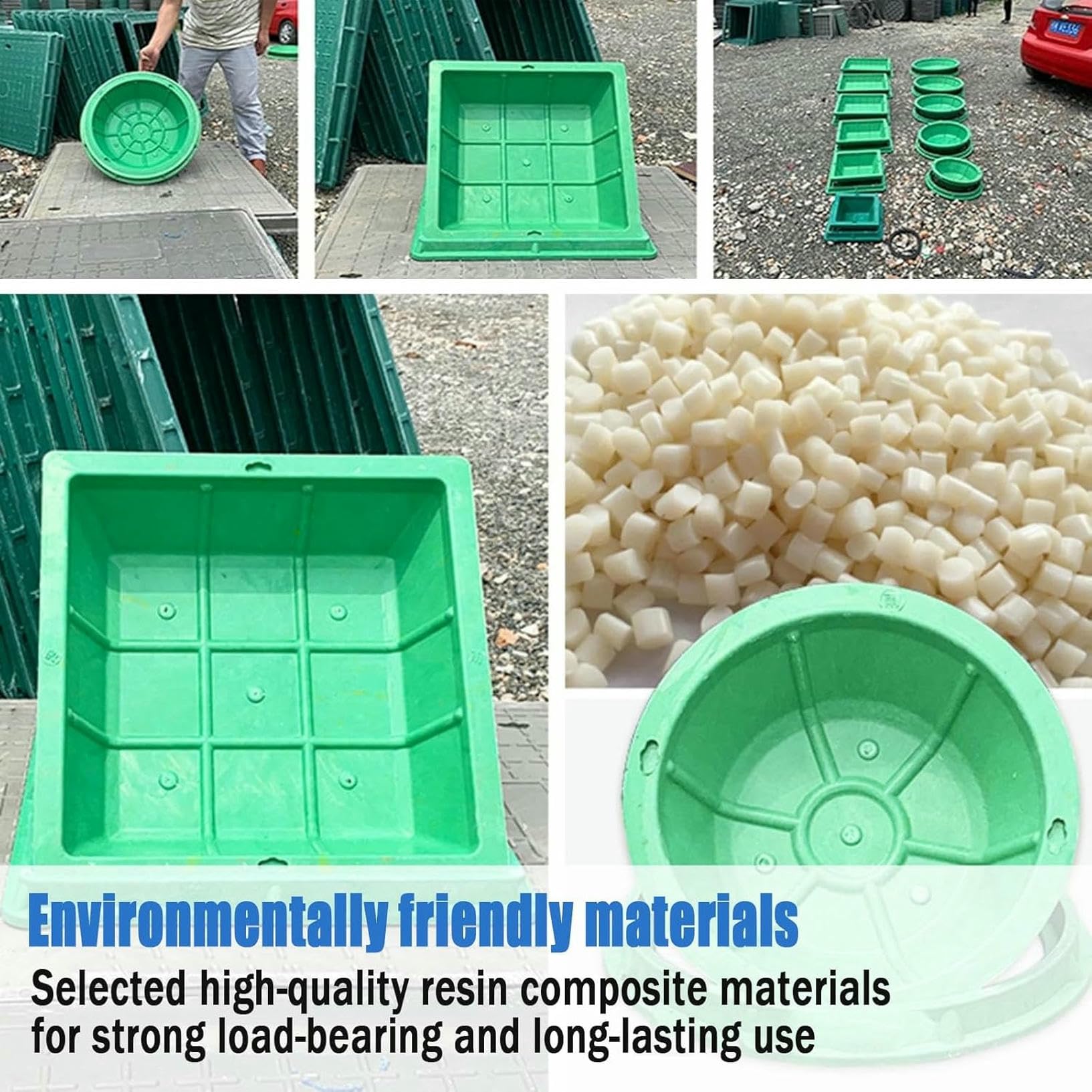 Cubierta redonda de resina de diseño invisible e para tanque de agua con tapa de cámara de inspección F, ideal para pares y Lns y resistente a la intemperie