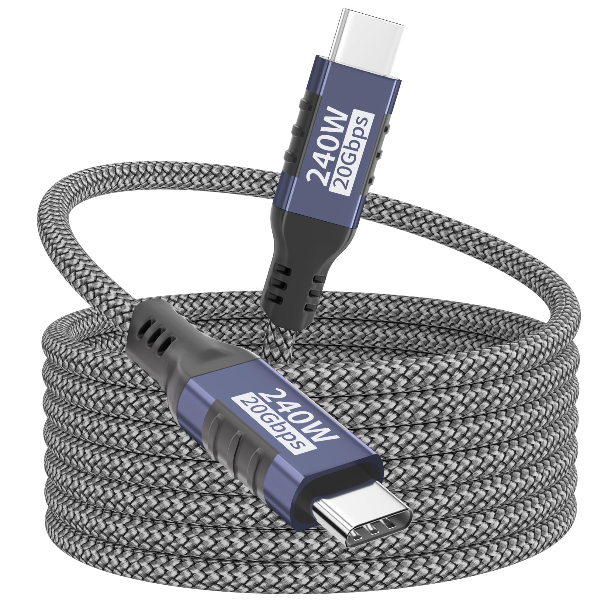 USB C auf USB C Kabel,2M 240W/20Gbps USB C 3.2 Gen2x2 Datenkabel PD 3.1 5K@60Hz/4K@144Hz Videoübertragung USB Typ C Kabel für iPhone 17/16/15,Samsung,MacBook,iPad Pro,Laptop,Handy,Tablet,SSD,Monitor