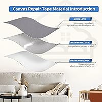 Vista 69 de KING MOUNTAIN Parche de reparación de lona de 9 x 11 pulgadas, 2 piezas, parche de tela impermeable autoadhesivo para sofás, tiendas de campaña