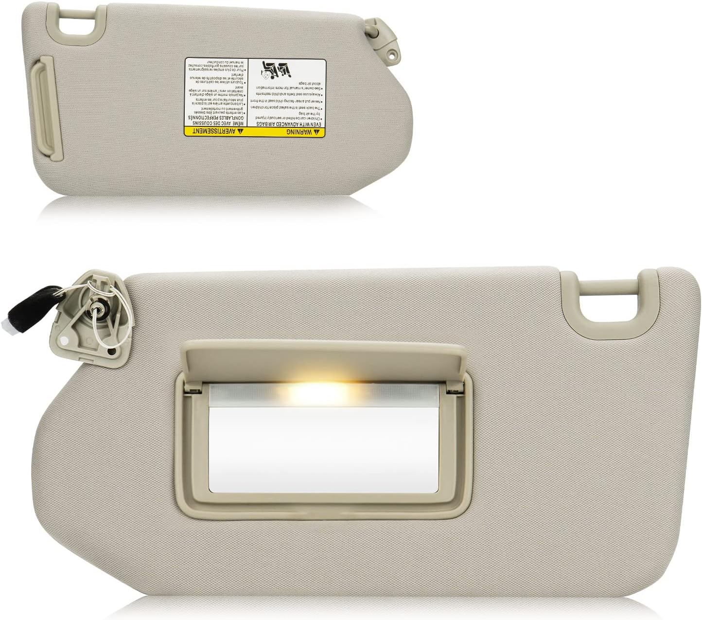Sun Visor with Light for 2013-2018 Nissan Pathfinder, 2014-2017 Infiniti QX60, 2013 JX35, Left Driver Side Beige Sunvisor Replacement 96401-9PB0A (Beige) Left Beige