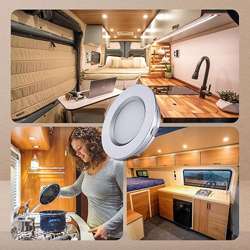 Vista 13 de ALOVECO Luces LED para autocaravana, luces LED de 12 V, luces interiores regulables para autocaravana, luces ultrafinas de 4000 K, luces interiores