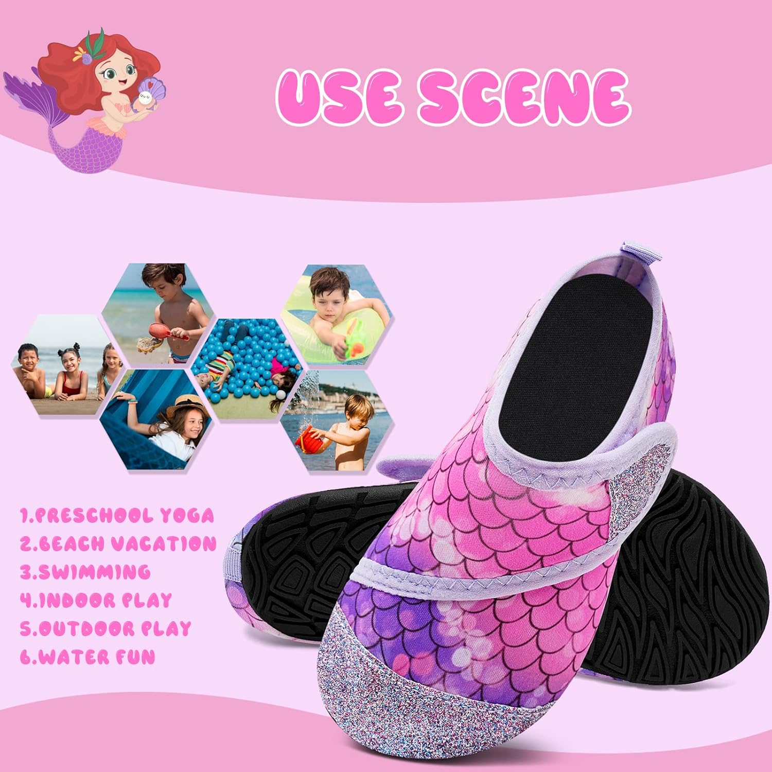 Kids Water Shoes Girls Boys Outdoor Quick Dry Barefoot Aqua Socks for Toddler Sport Beach Swim Surf - Image 6