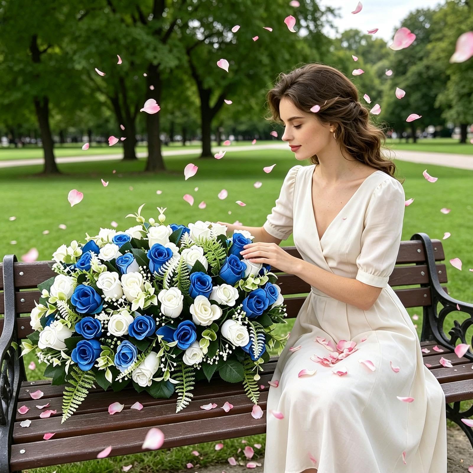Générique Fleurs artificielles pour cimetière Roses artificielles mémorial