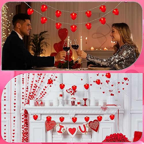 Vista 40 de Guirnalda de luces para el día de San Patricio para exteriores, 8.5 pies, luz de decoración de San Patricio con 10 tréboles, luces de trébol Luces