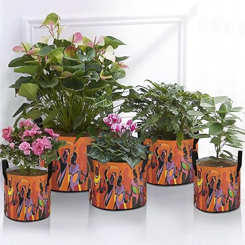 Miniatura 6 de African Women 5 Gallon Plant Grow Bags People of South Africa Garden Planting Bag Aeration Fabric Patios Pots Vegetable Grow Bags for Indoor Outdoor