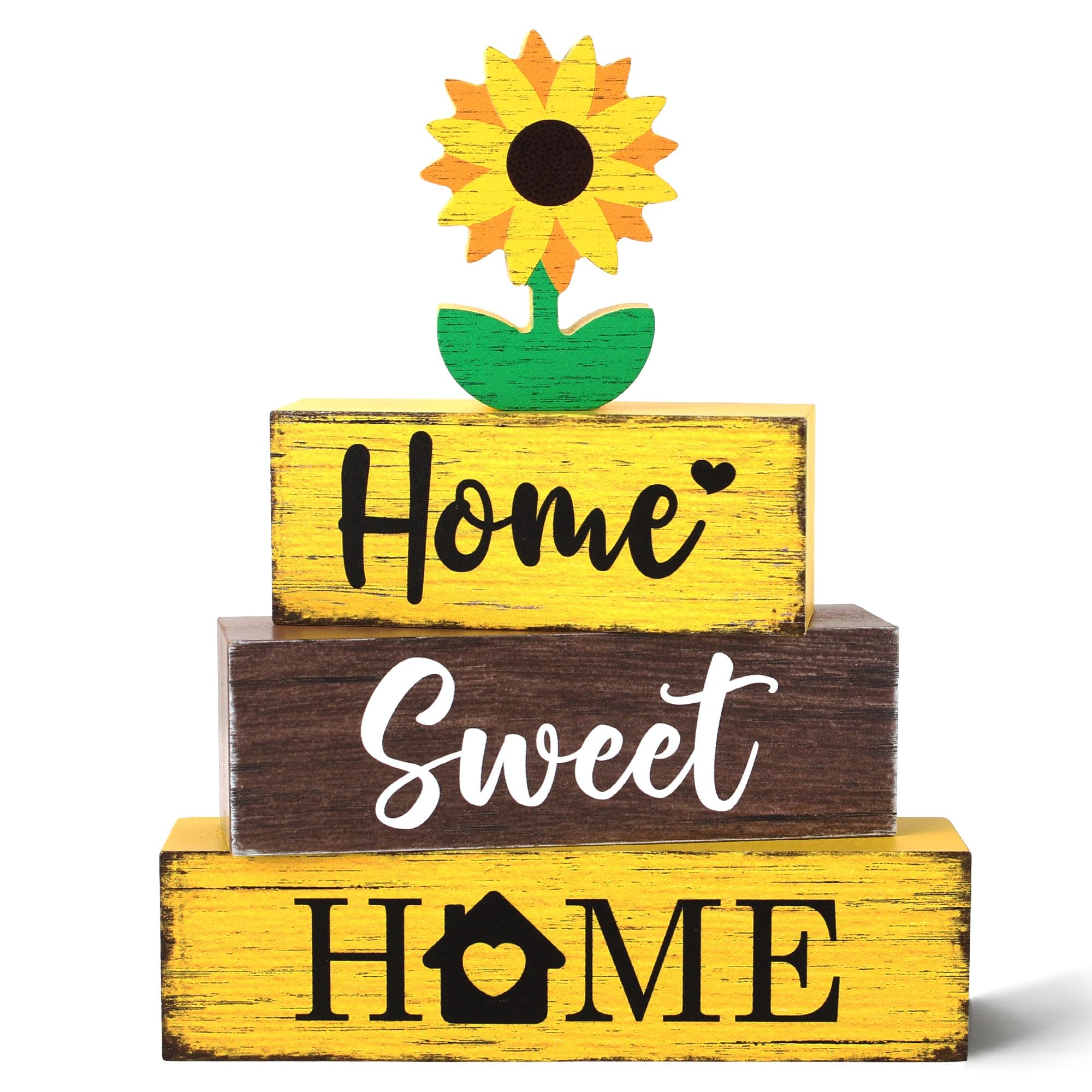 4 Pcs Sunflower Wooden Decor, Sunflower Decorations Gifts