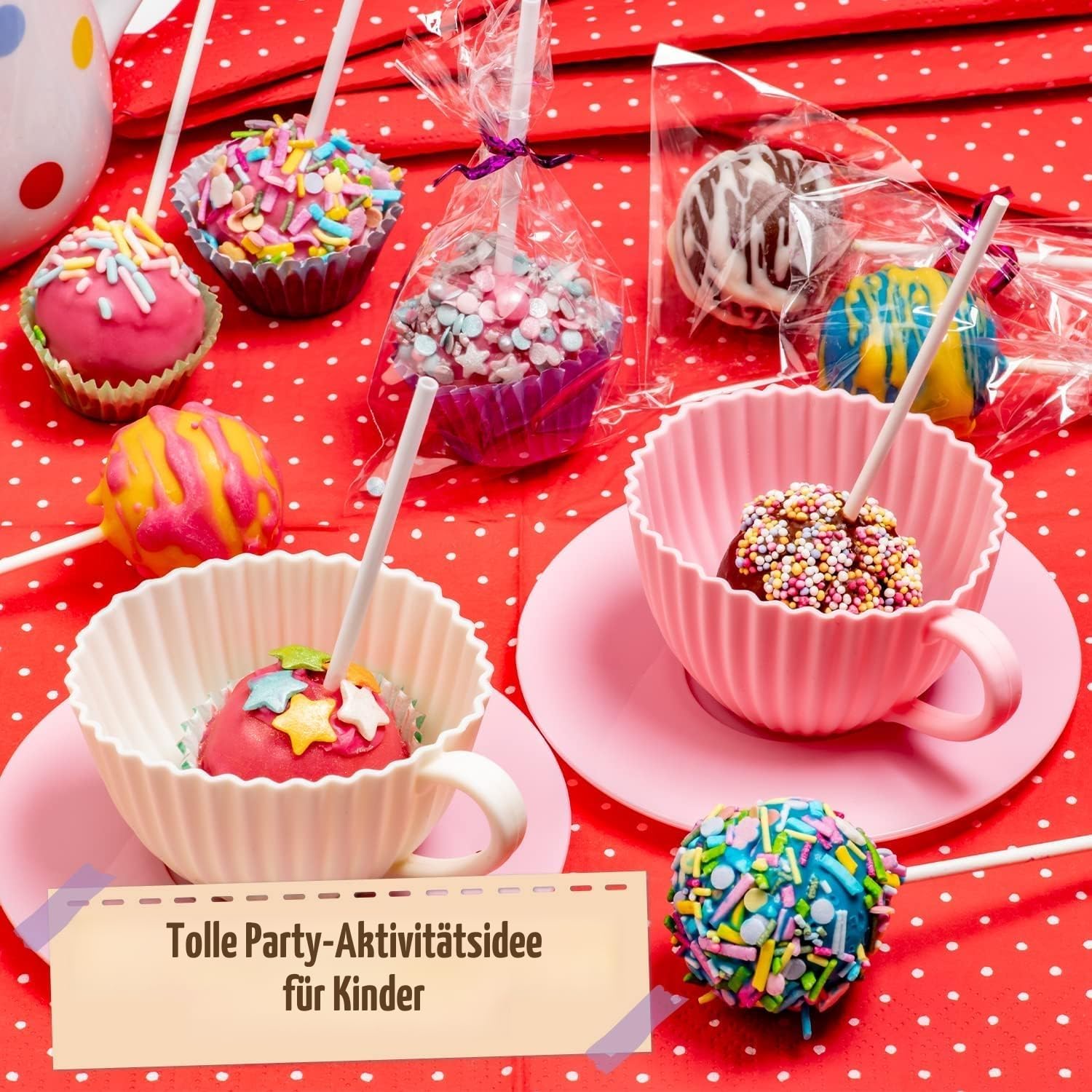 GirlZone Cake Pop Craze Kit, 80-teiliges Lustiges Backset für Kinder von 10-12 mit Leckeren Kuchen-am-Stiel Rezepten & Backzubehör, Geschenke für Kinder & Weihnachts-Cake-Pop-Set