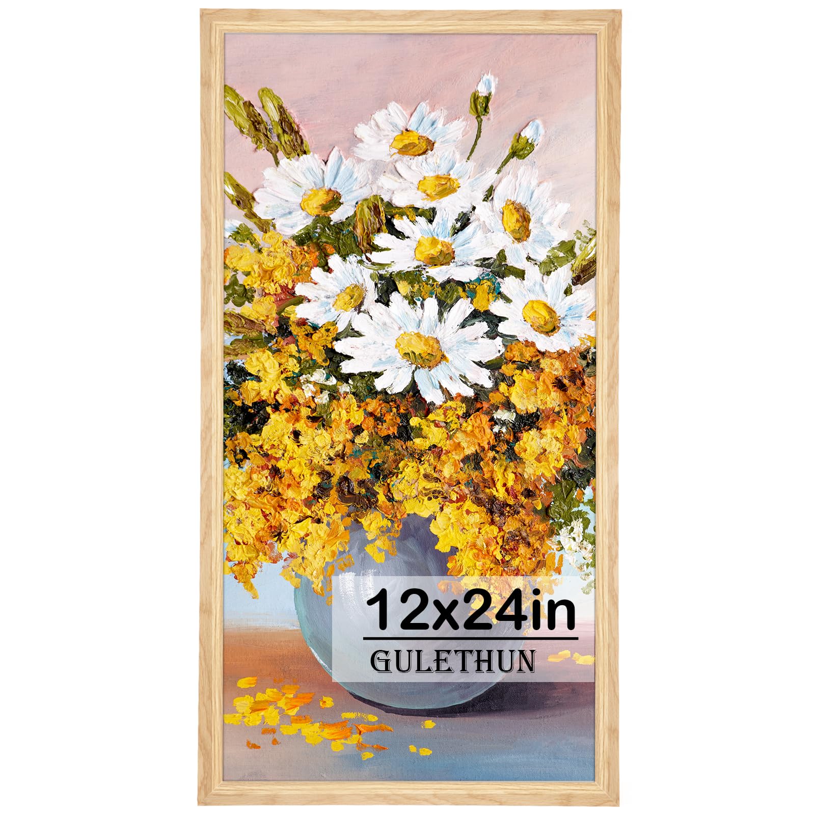 GULETHUN 12x24 Picture Frame, Natural Wood