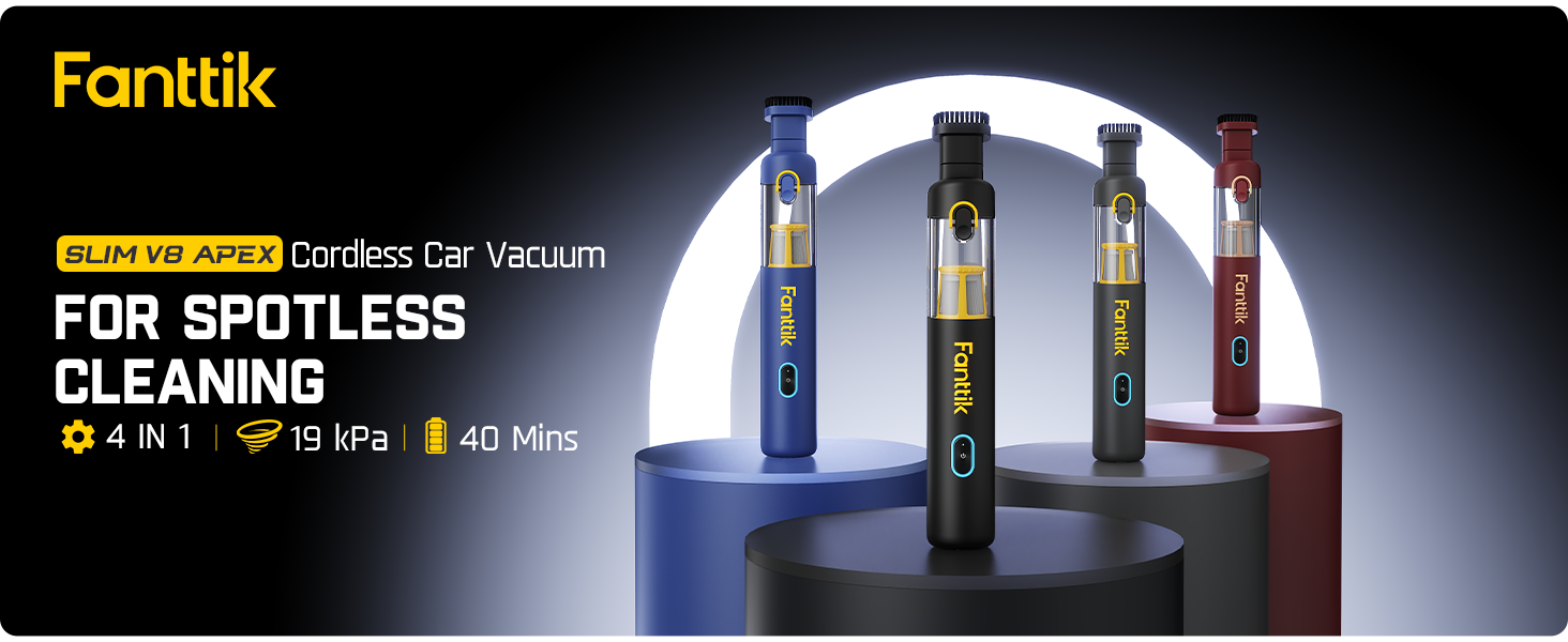 Amazon.com - Fanttik Slim V8 APEX Car Vacuum, 4-in-1 Portable Mini