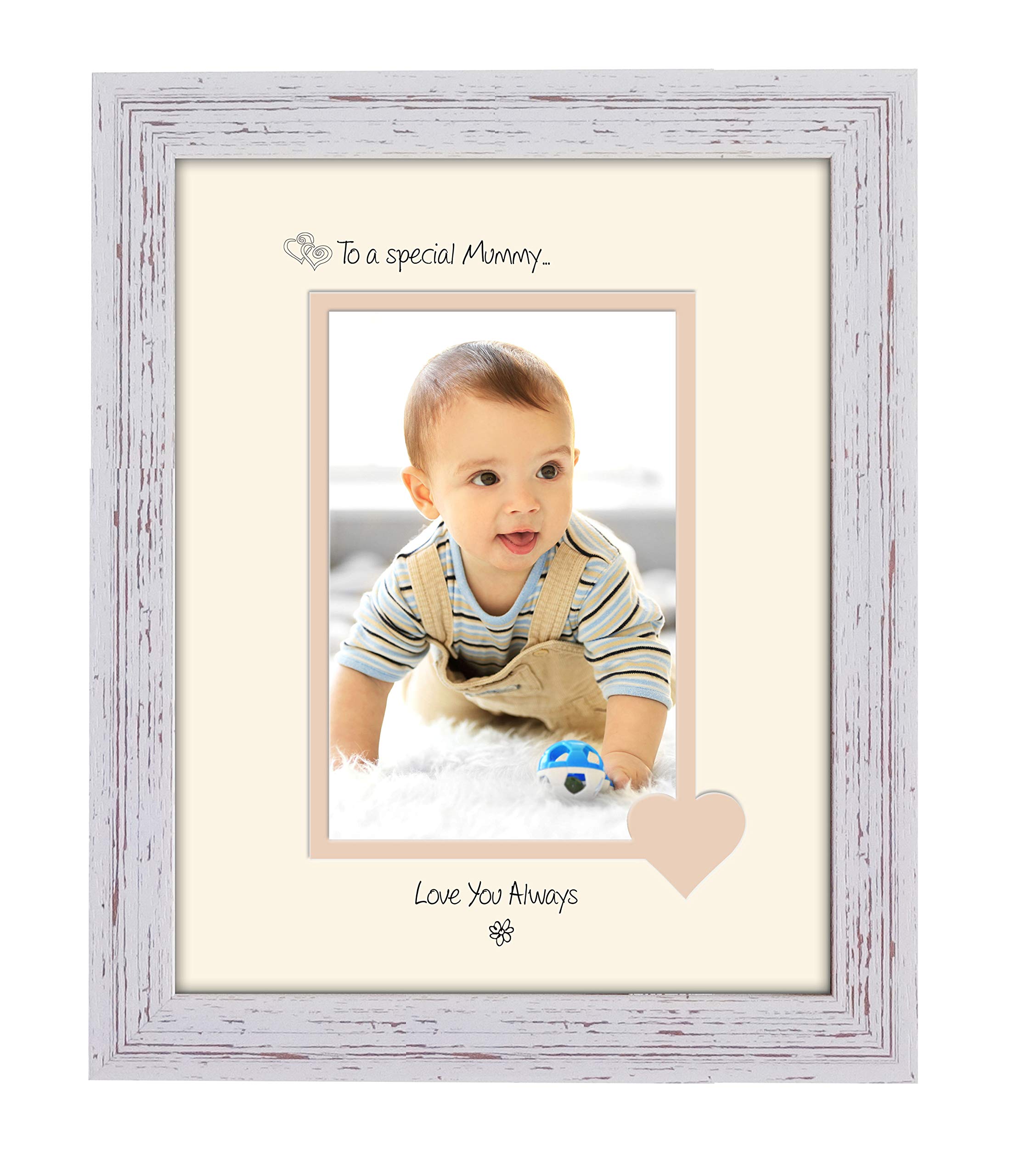 Photos In A Word Shabby Chic Frame Cream Mount Beige Inside Mummy Photo Frame Special Mummy Love You Always Portrait 1120F Double Mounted Quality Gift (Shabby Chic Frame Cream Mount Beige Inside)