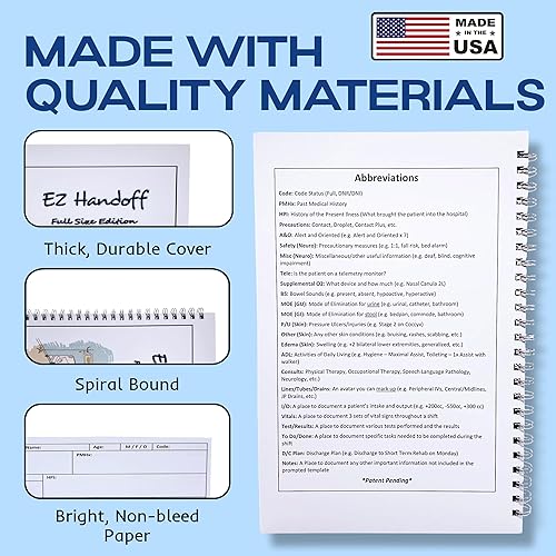 Miniatura 5 de Cuaderno de hoja de informe de enfermería (edición tamaño matrimonial)  Cuaderno de enfermería de 6 x 9 pulgadas con 100 hojas de informes de