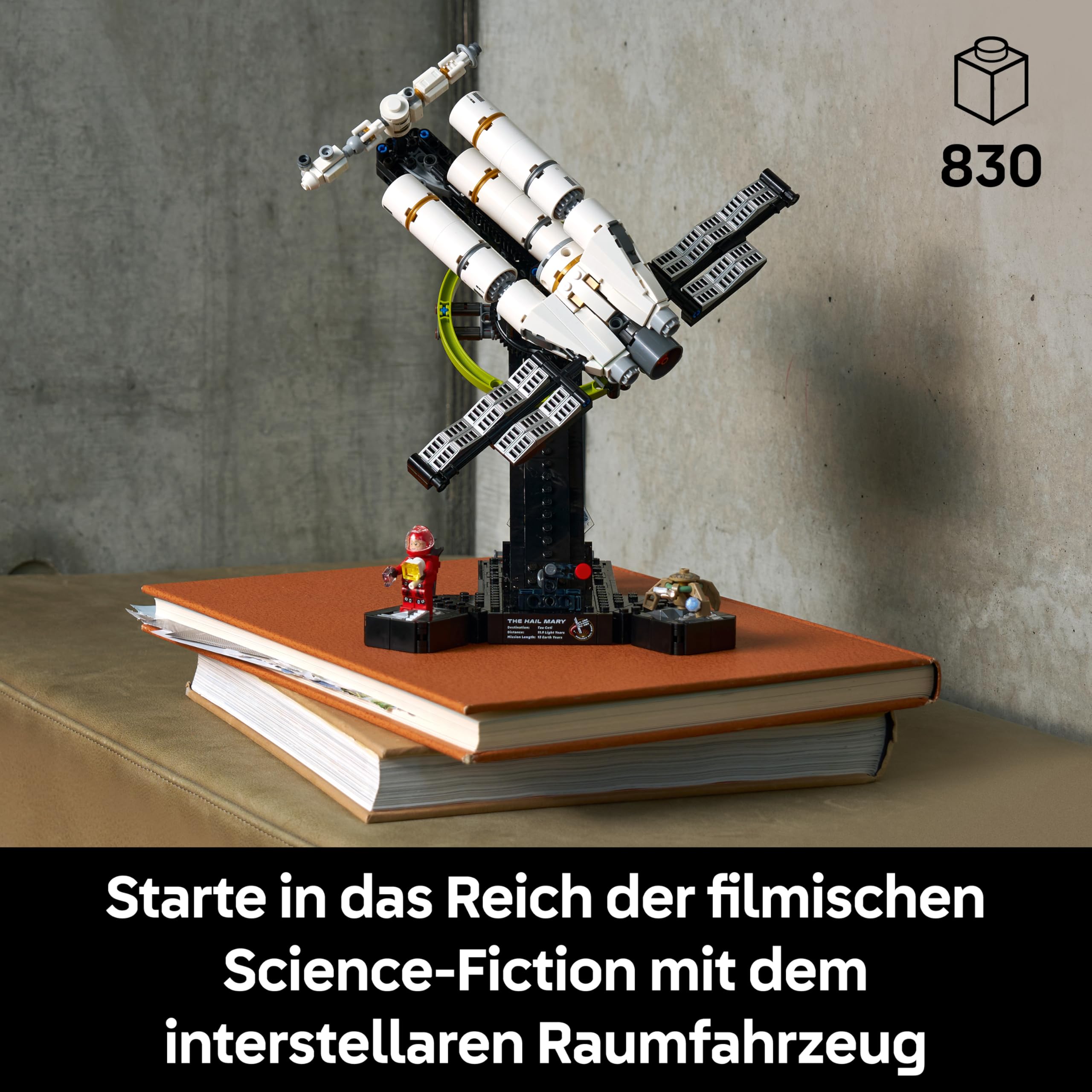 LEGO Icons Der Astronaut - Miniatur Raumschiff Modellbau für Erwachsene - Austellungsset inkl. Ryland Grace Minifigur & Rocky Figur - Science Fiction Geschenk für Film- und Buchfans - 11389
