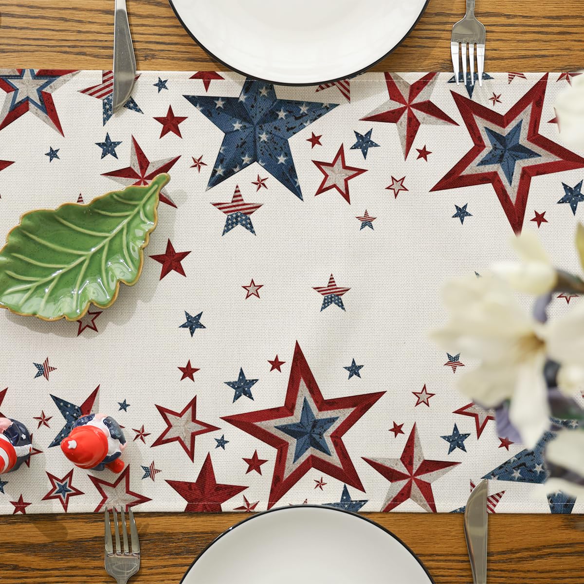Tischläufer USA-Flagge Design – Rutschfest, Rechteckig, Perfekt Für 4. Juli & Partys
