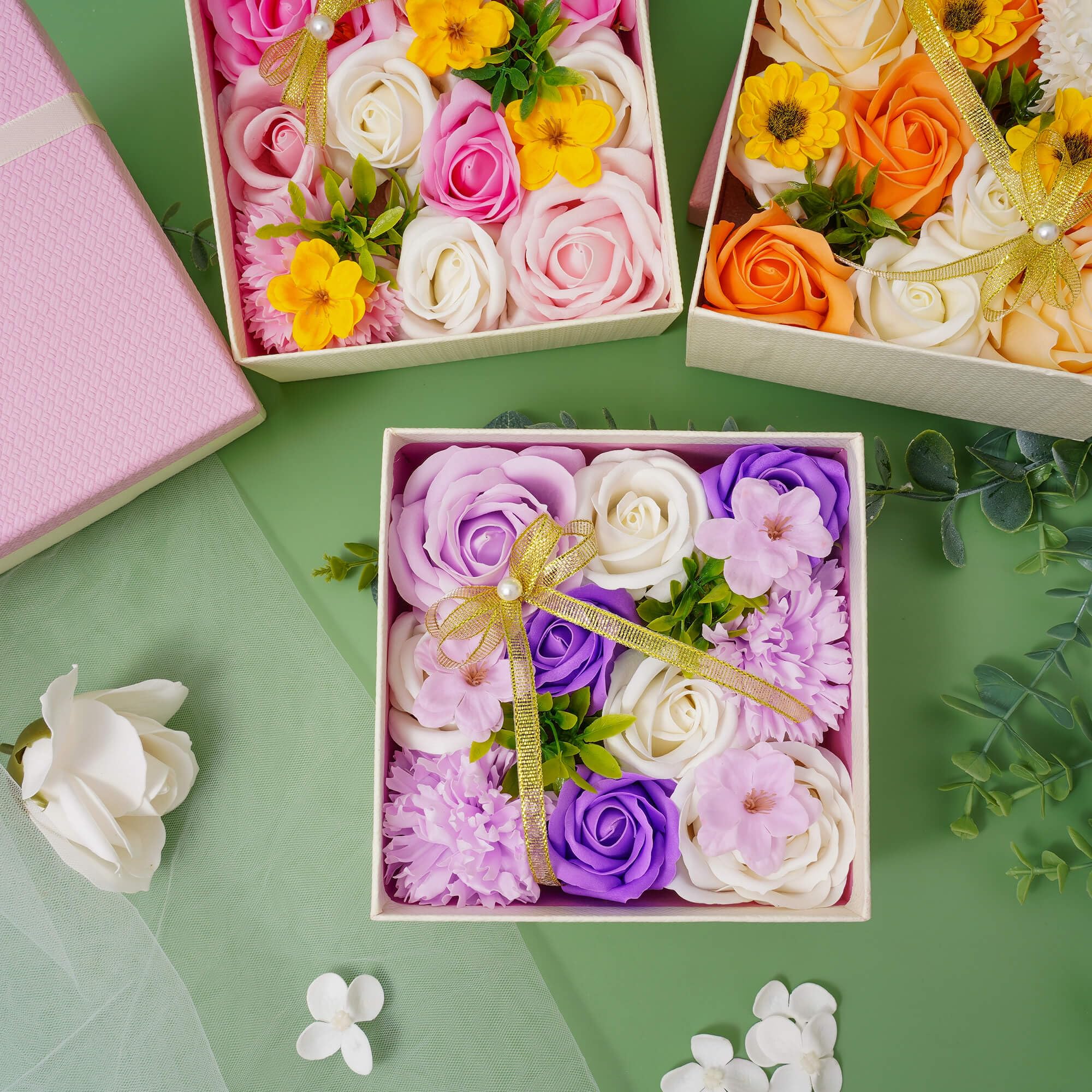 Amazon｜Epicpetal ソープフラワー ボックス バラの形をした