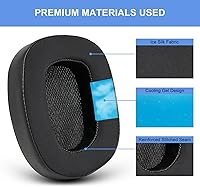 Vista 3 de Almohadillas de repuesto para Logitech G533 G633 G935, GVOEARS Almohadillas de gel refrescante para Logitech G231 G433 G533 G633 G635 G933 G935 G935