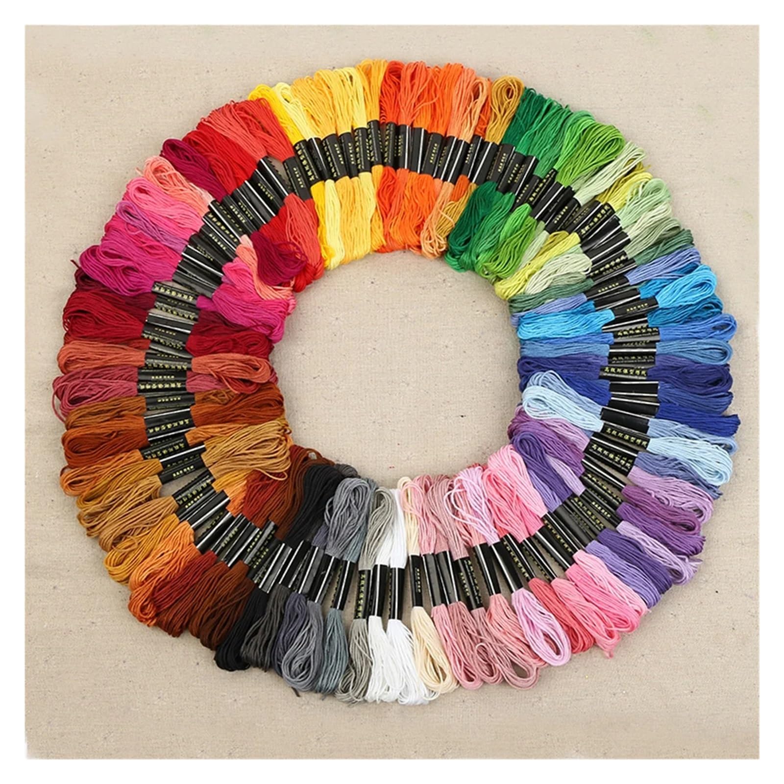 Mehrfarbige Fäden. 100 Farben Kreuz-Stickerei-Zweiggarn, multifunktionales Zahnseide-Set, buntes Armbandgarn for Nadeleinfädelwerkzeug, ideal for Kunst und Handwerk