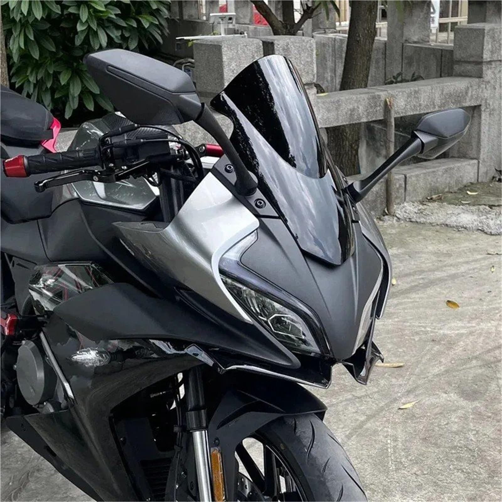 Dla CFMOTO Dla 250SR Dla 300SR Dla MY23 2023 Owiewka Motocyklowa Deflektor Wiatru Przednia Szyba Skutera Akcesoria Ochronne Szyba przednia motocyklowa(Black)
