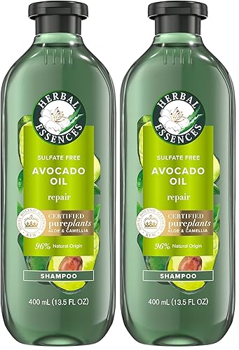 Miniatura 1 de Herbal Essences Champú sin sulfato de aceite de aguacate y argán, 13.5 onzas líquidas (paquete de 2)