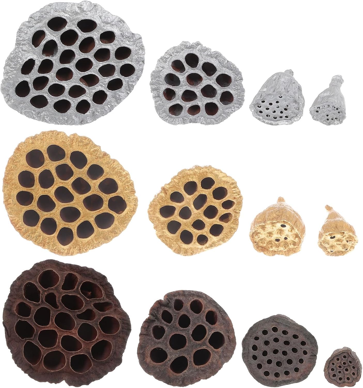 12pcs Natural Dried Lotus Seedpod Home Décor DIY Craft Supplies Party Scene Props Desktop Floral Arrangement Style