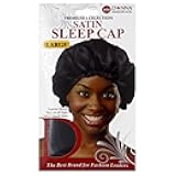 Donna Collection Satin Sleep Cap, Black