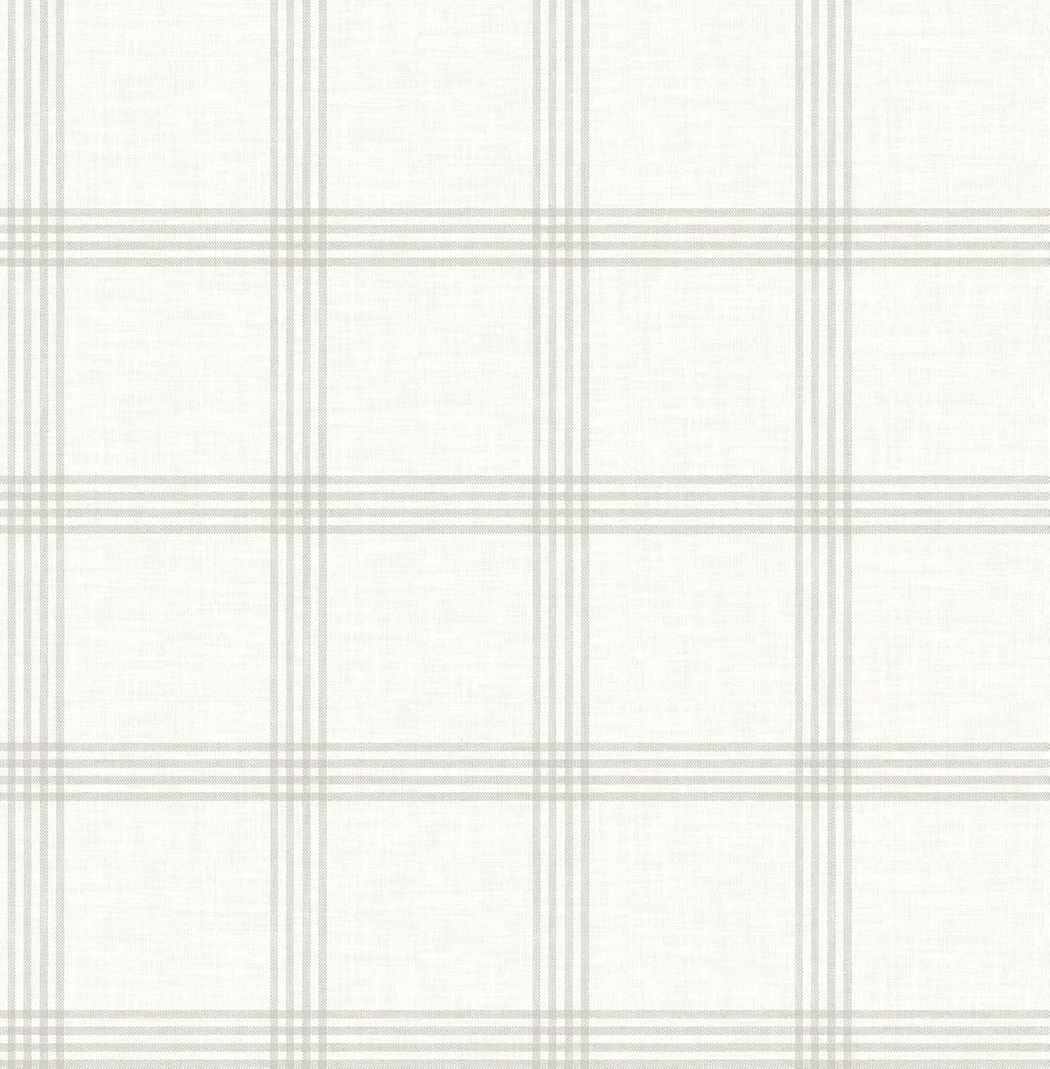 Chesapeake 3115-24478 Twain Plaid Wallpaper, Dove