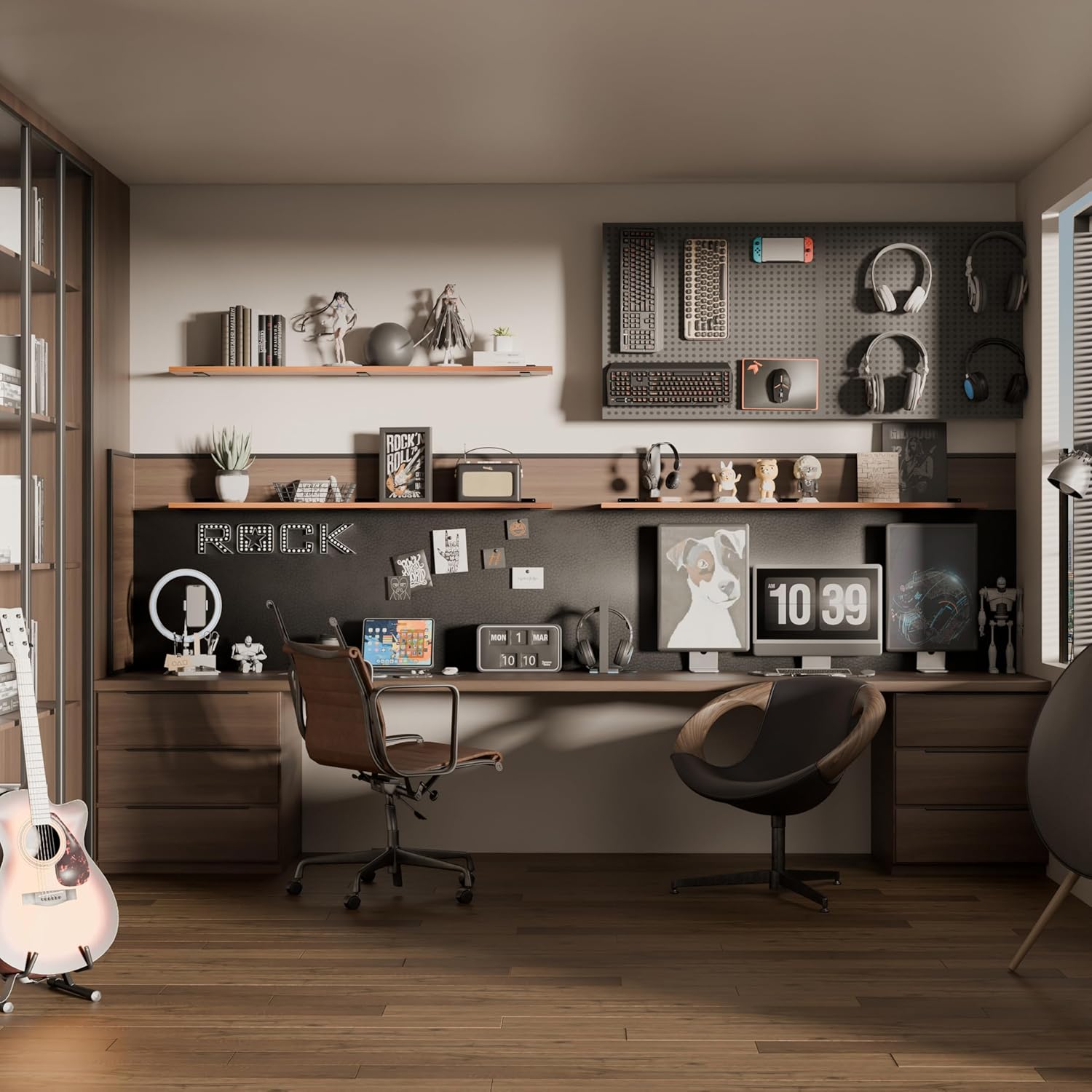 60 Inch Floating Shelves Set of 3, Rustic Brown Solid Wood Wall Mounted Shelves with 150 lbs Capacity, Long Farmhouse Wall Shelving for Living Room, Kitchen, Bedroom & Bathroom Decor