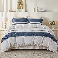 Vista 20 de Simple&Opulence Juego de funda de edredón de lino francés de 88 x 92 pulgadas, 5 piezas (1 funda de edredón, 4 fundas de almohada), mezcla de lino