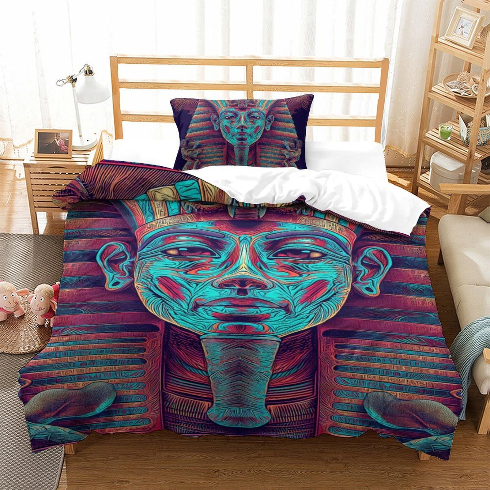 Housse de couette zippée 135x200 cm pour lit enfant facile à enfiler