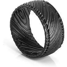Akitsune Orbis Ring | Damascus steel ring women mens stainless steel damascer
