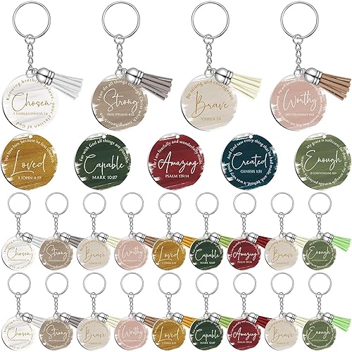 36 Pcs Christian Christmas Gifts for Woman Bible Verse Keychains
